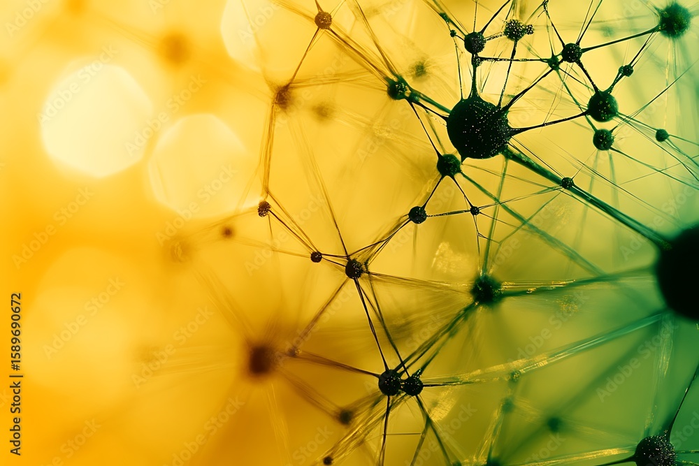 Fototapeta premium Abstract network background with connecting dots and lines, science and technology concept