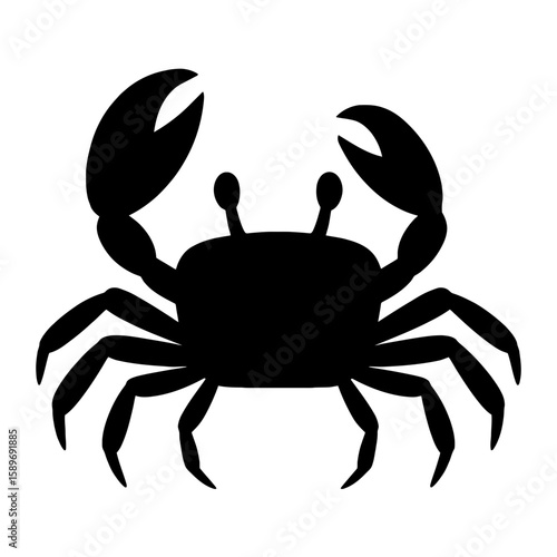 Design a black silhouette of a Ghost Crab white background clean vector shape