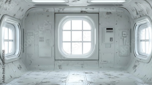 Fototapeta Naklejka Na Ścianę i Meble -  Distressed Spaceship Interior