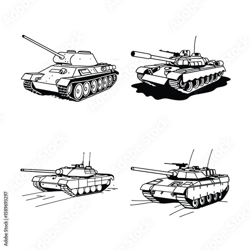 realistic army tank graphic for defense scenes