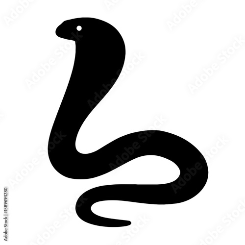 Design a black silhouette of a Forest Cobra white background clean vector shape