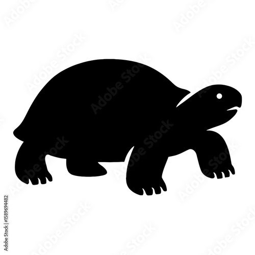 Design a black silhouette of a Gopher Tortoise white background clean vector shape