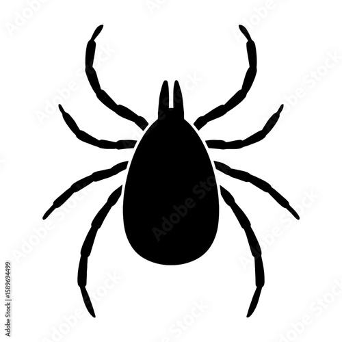 Design a black silhouette of a Deer Tick white background clean vector shape