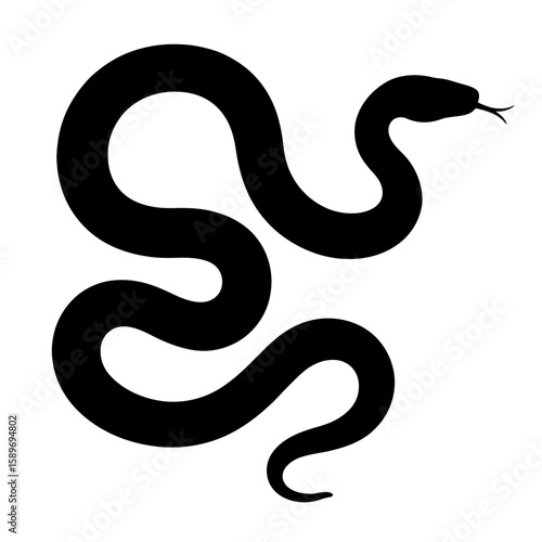 Design a black silhouette of a Coastal Carpet Python white background clean vector shape