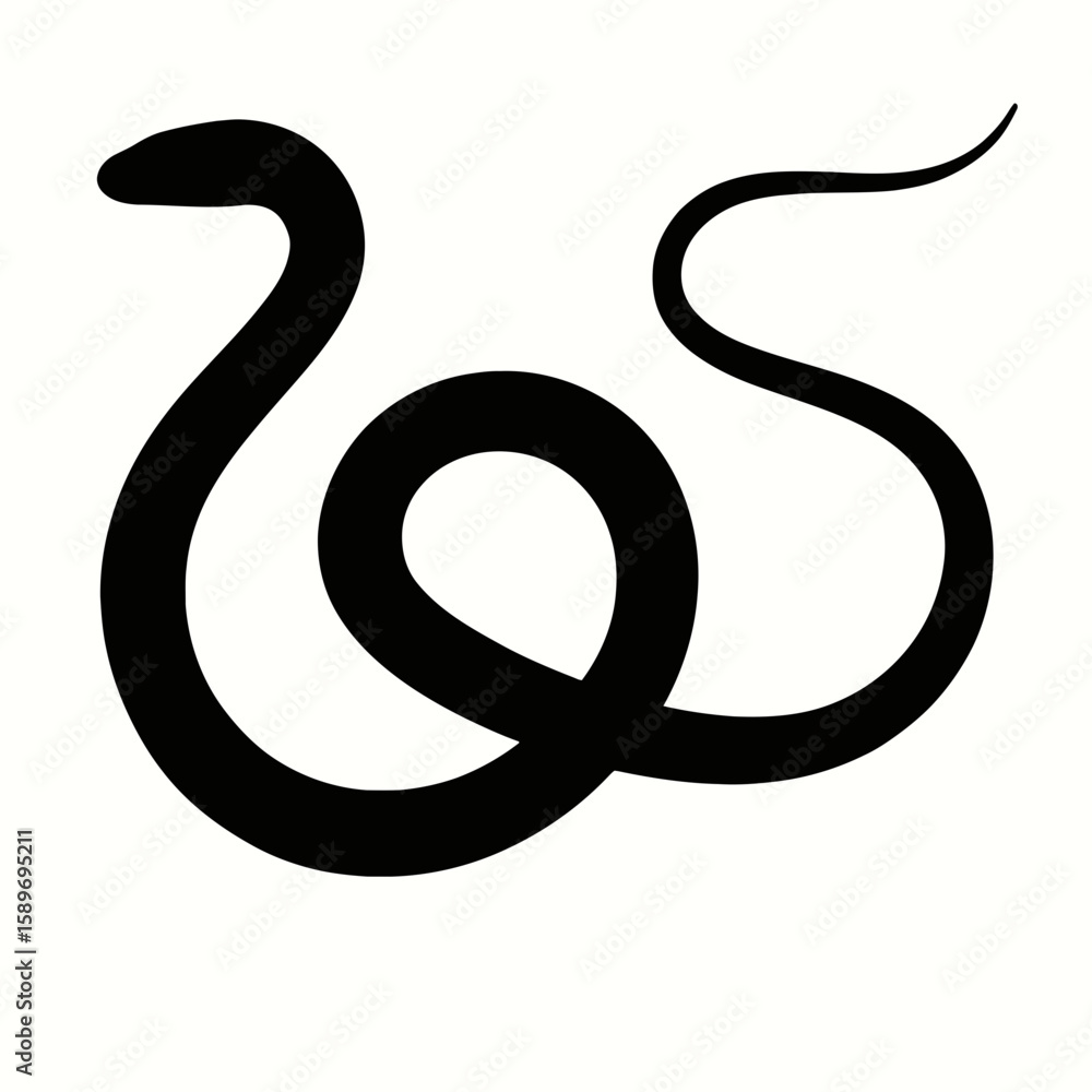 Design a black silhouette of a Coachwhip Snake white background clean vector shape Design a black silhouette of a Coachwhip Snake white background clean vector shape