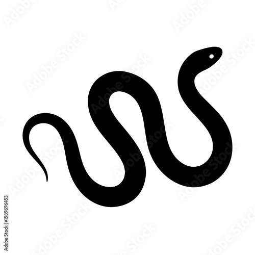 Design a black silhouette of a False coral snake white background clean vector shape