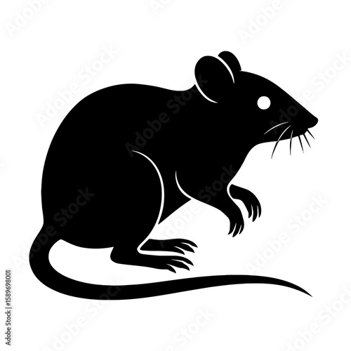 Design a black silhouette of a Eastern Woodrat white background clean vector shape