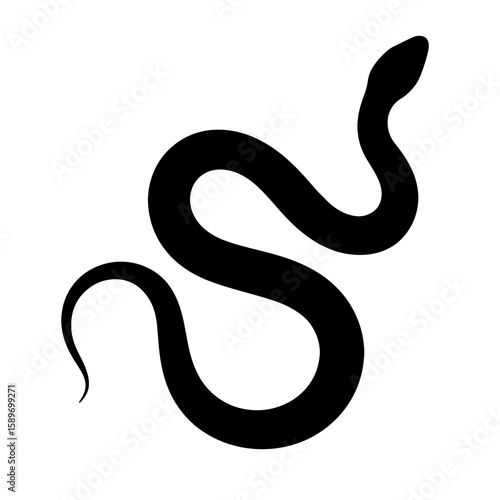 Design a black silhouette of a Eastern Rat Snake white background clean vector shape