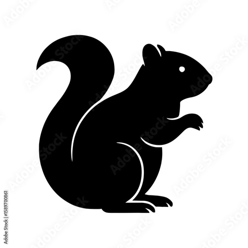 Design a black silhouette of a Ground Squirrel white background clean vector shape