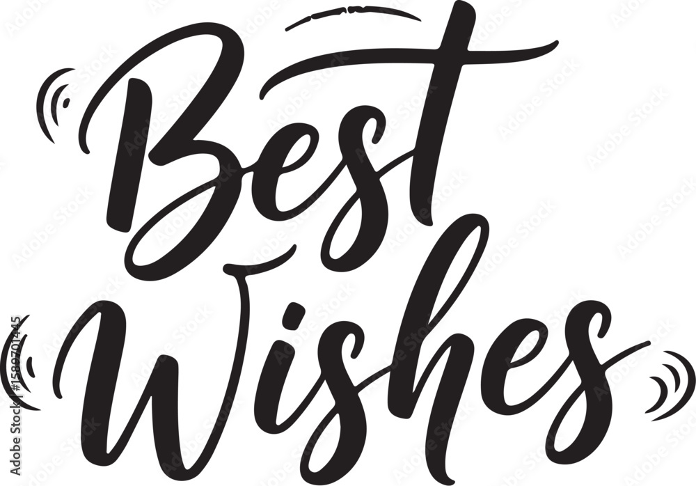 Vector art of best wishes in elegant black calligraphy on white background Vector art of best wishes in elegant black calligraphy on white background
