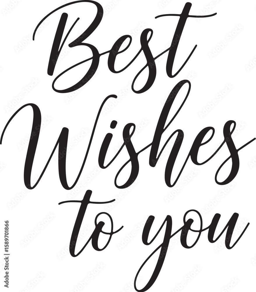 Vector art of best wishes to you in elegant black calligraphy Vector art of best wishes to you in elegant black calligraphy