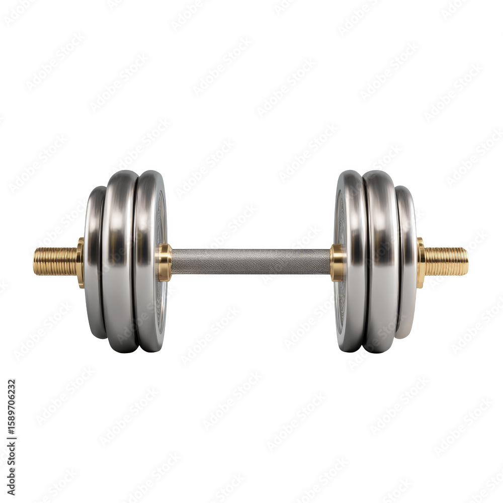 Naklejka premium Isolated Barbell with Clips for Weight Training and Strength Exercises on a Clean Background