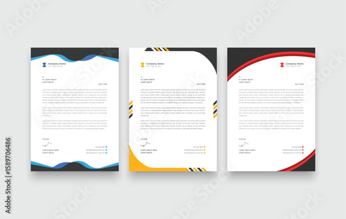 modern business proposal letterhead design template set.