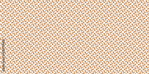 Golden vector seamless pattern with small diamond shapes floral silhouettes. Simple texture.