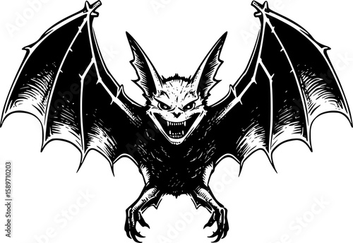 Bat - Minimalist and Flat Logo - Vector illustration