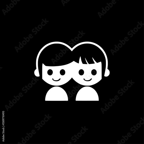 Children - Minimalist and Flat Logo - Vector illustration
