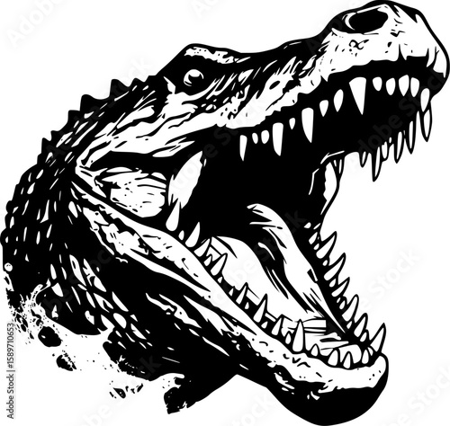 Crocodile | Minimalist and Simple Silhouette - Vector illustration