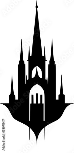 Wallpaper Mural Gothic - Black and White Isolated Icon - Vector illustration Torontodigital.ca