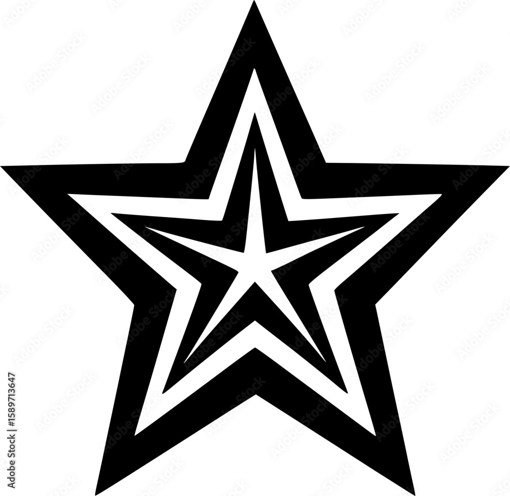 Fototapeta premium Star | Black and White Vector illustration