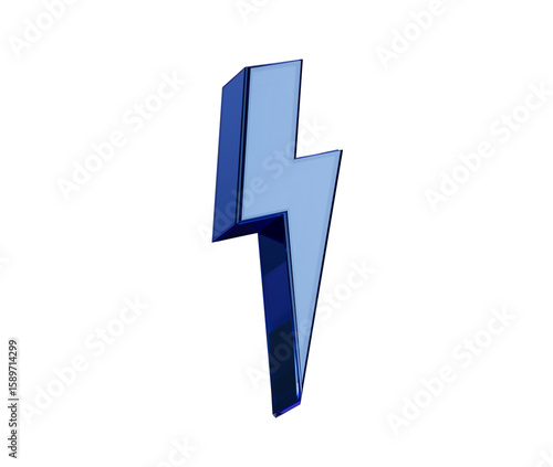 Free Download A sleek metallic blue lightning bolt icon with a modern and electrifying look. 3d illustration - GFXLoad