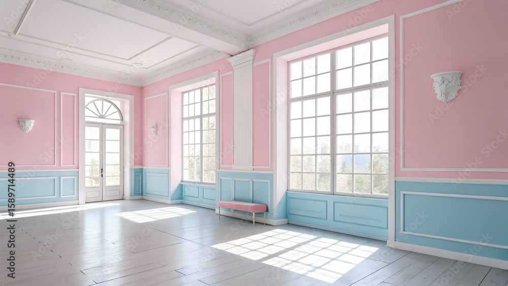 Fototapeta premium empty room with windows