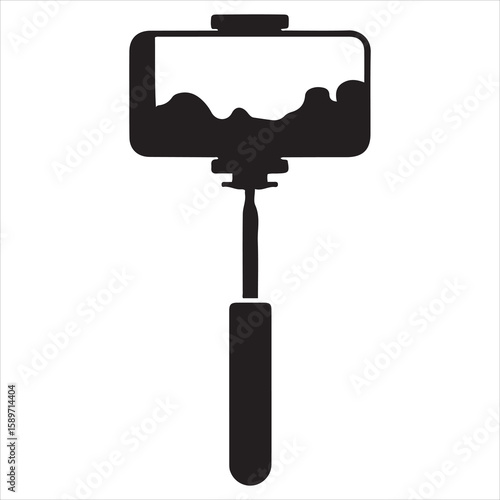 vector illustration of a selfie stick