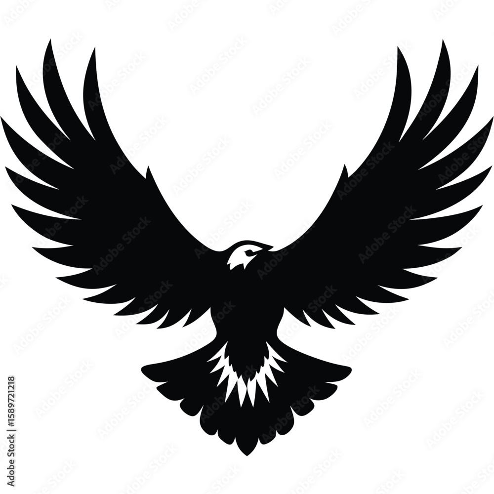 Fototapeta premium Majestic bald eagle soaring with wings spread wide