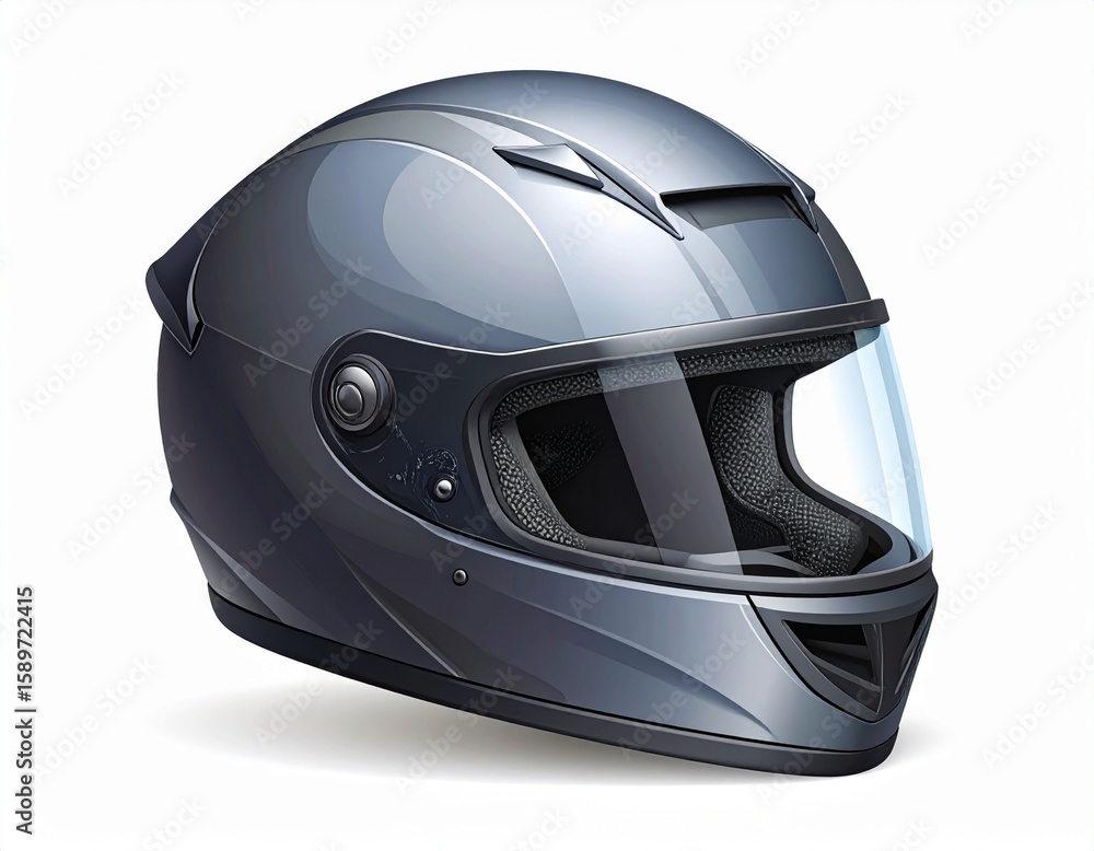 Fototapeta premium Motorcycle helmet isolated on a white background for head protection and safety in sports