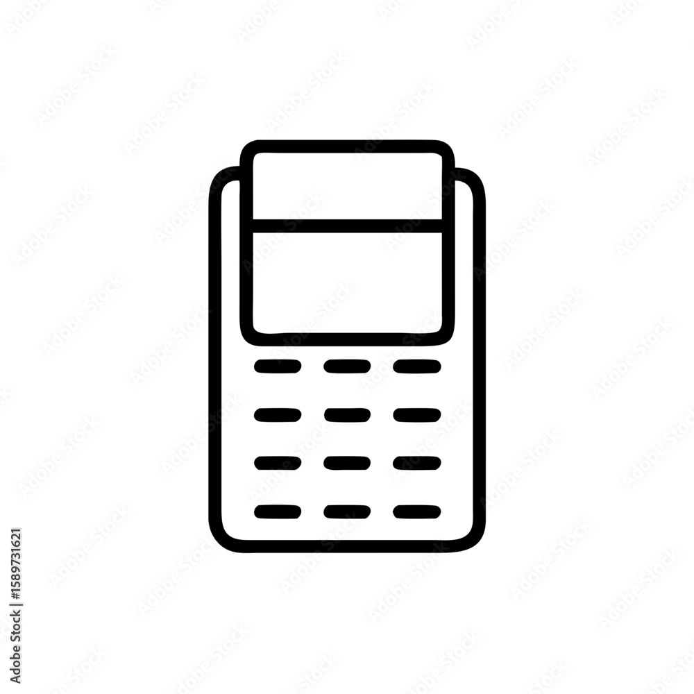 Digital Black Calculator Outline Vector