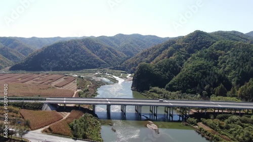 Wallpaper Mural aerial view of natural scenery and high way . northeast china High quality photo Torontodigital.ca