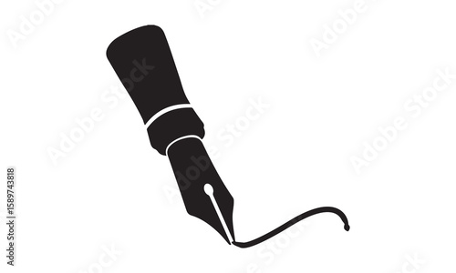 Black leather belt with close up view of metal knives and tools on white background