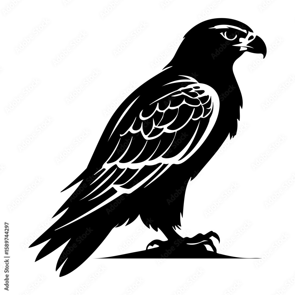 Fototapeta premium Powerful Falcon Hawk Bird of Prey Vector Illustration