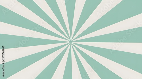 Abstract Teal and White Sunburst Rays Background Design