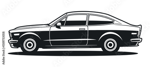 Vintage Coupe Car Vector Illustration A Classic Automobile Design A Symbol of Style and Elegance A Timeless Vehicle for Collectors and Enthusiasts
