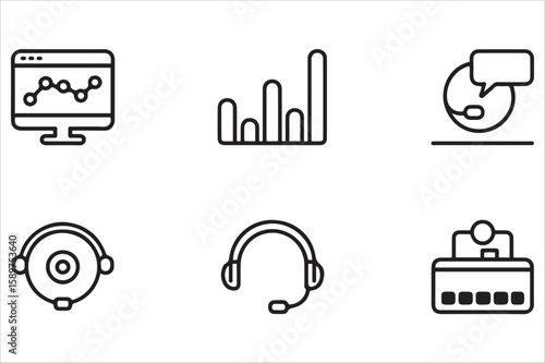 set of headphones icons