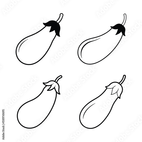 hand drawn vector illustration of a set of pears