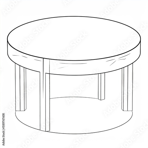 Simple round table blueprint