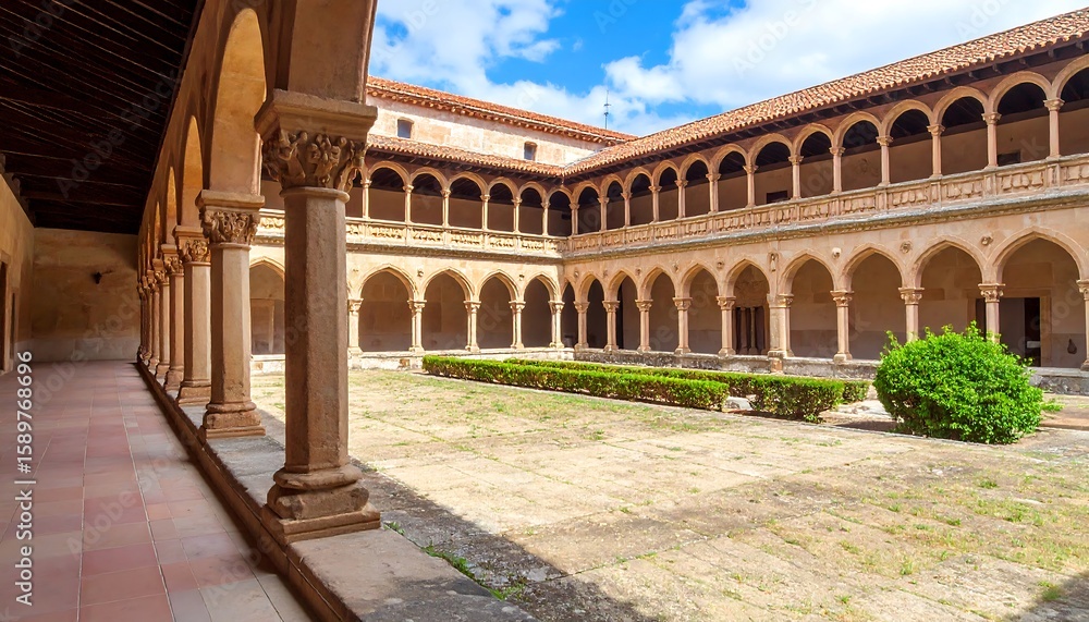 Fototapeta premium A sun-drenched cloistered courtyard