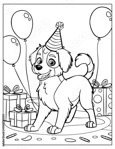 Cute Dog Coloring Page