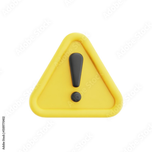 Yellow warning sign with exclamation mark for caution and alert symbol notification icons