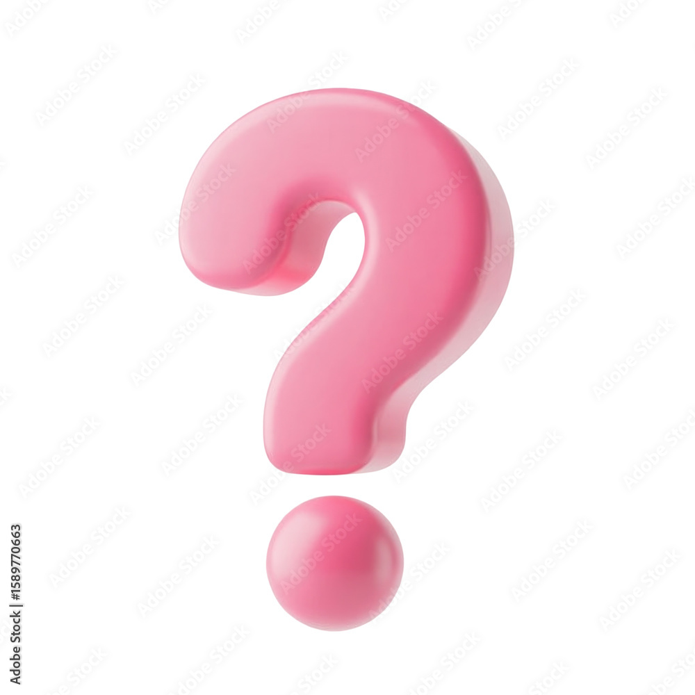 Pink question mark icon with creative modern 3d design concept isolated on white background Pink question mark icon with creative modern 3d design concept isolated on white background