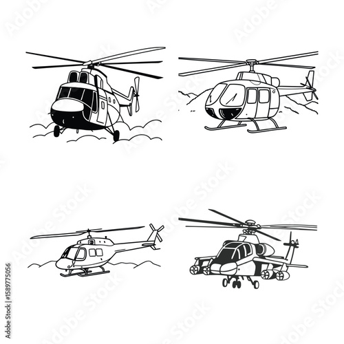 gunship helicopter with rotor and weapon system