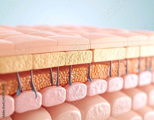 Close-up of skin layers