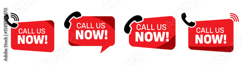 Call us now button icons PNG set isolated on transparent background