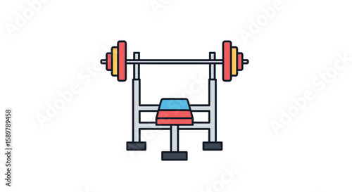 Weightlifting bench press gym equipment for strength training and muscle building