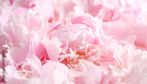 Soft pink peony petals close-up