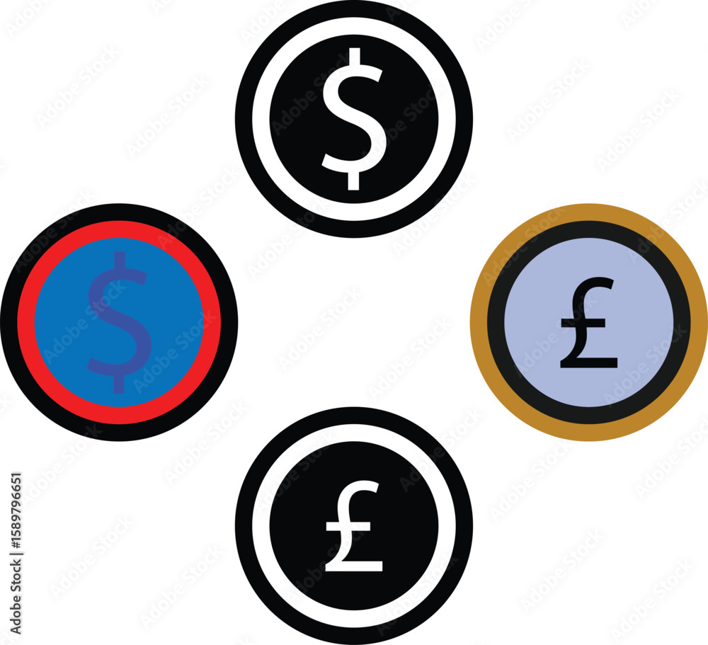 Obraz premium dollar sign icon set