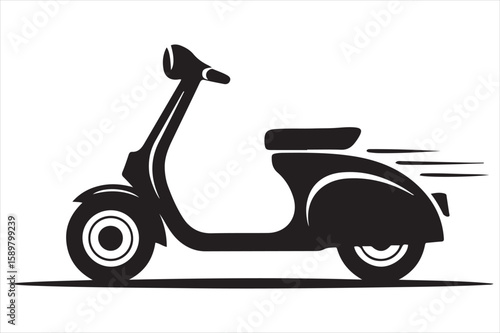 scooter icon silhouette vector on white background.