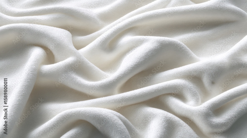 White fleece blanket. isolated on white background. Clean and cozy Wavy texture fleece blanket mockup White fleece blanket. isolated on white background. Clean and cozy Wavy texture fleece blanket mockup