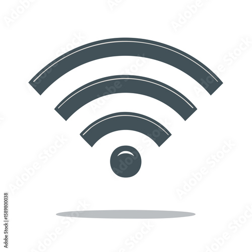 Simple Wireless Signal Icon in Gray Minimalist Style